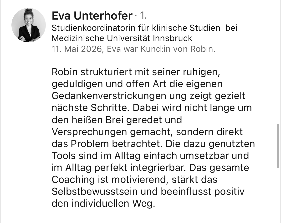 LinkedIn-Empfehlung von Eva für Robin Frieß